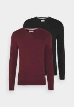 Pier One 2PACK - Strickpullover - Black/bordeaux -Pier One Store 1401fde1674b40a68d7e1288645f8b9b
