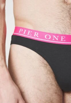 Pier One BRANDED WAISTBAND BRIEFS 3 PACK - Slip - Black -Pier One Store 5e810e5c70554e669daddd4114c5752f