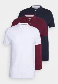 Pier One 3 PACK - Poloshirt - Bordeaux/white/dark Blue -Pier One Store 919efcdef1fb44a8aad58897d4dff9e4