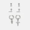 Pier One 3 PACK UNISEX - Ohrringe - Silver-coloured -Pier One Store 91ff65dc2d62466d9aae0c3f60ce44b7