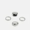 Pier One 4 PACK - Ring - Silver-coloured -Pier One Store aeadc63877f447f29230d35189ec1dd8