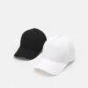 Pier One UNISEX 2 PACK - Cap - Black/white -Pier One Store c81afa5f2a2041ba9384bf535a217551