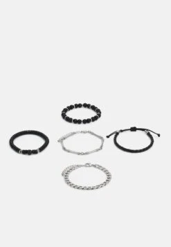 Pier One 5 PACK - Armband - Silver-coloured, Black -Pier One Store de06228a4ecd40d48ae078a71578fdd3 2